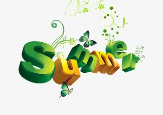 绿色夏天海报图片免抠