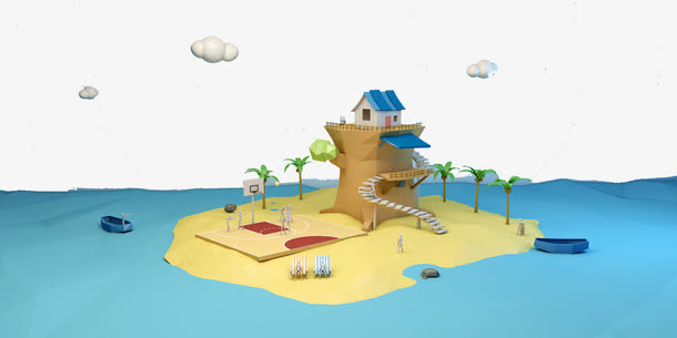3d等距房屋模型免抠