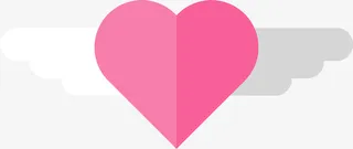 情人节心形翅膀免抠