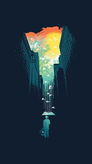 城市简约文艺黑色H5背景高清