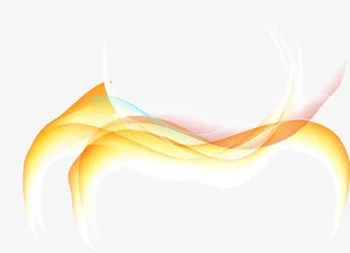多色弧线设计感曲线免抠