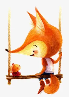 手绘可爱小狐狸免抠