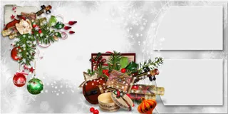 卡通圣诞装饰相框边框免抠