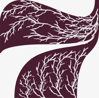 矢量紫色树枝创意数字7免抠