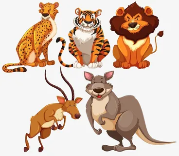 老虎狮子袋鼠图片免抠