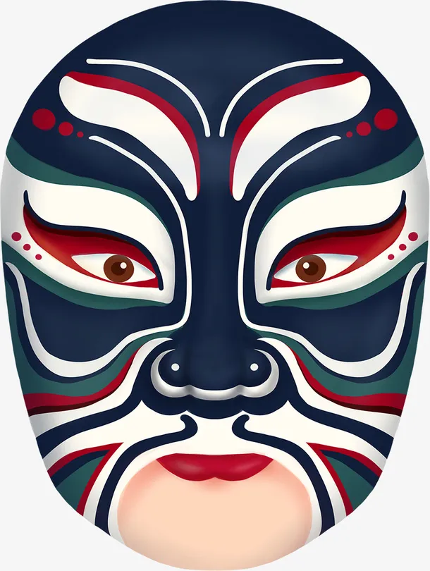 中国变脸脸谱素材免抠