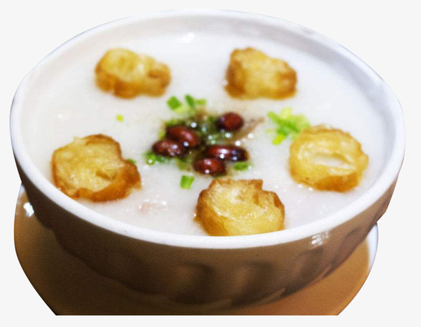 中国传统美食广式艇仔粥摄影免抠