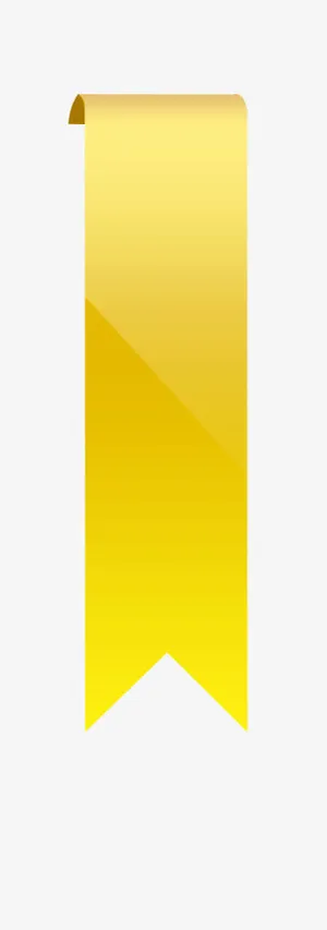 金黄色丝带标签免抠