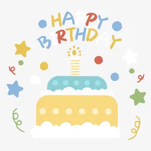 卡通插画免扣生日蜡烛免抠