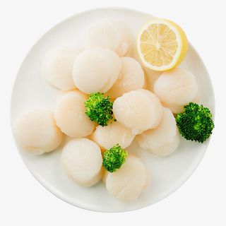 柠檬西蓝花扇贝肉扇贝柱瑶柱实物免抠