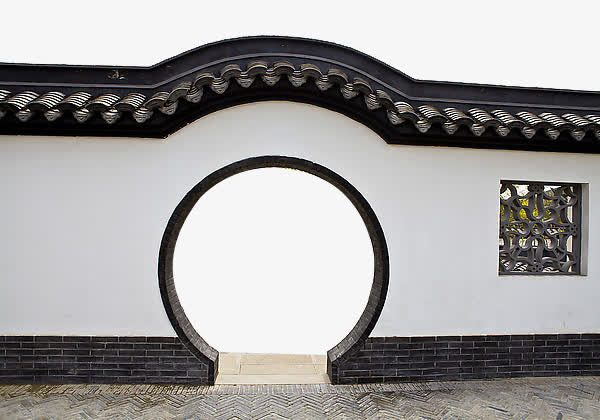 中式拱门古建筑免抠