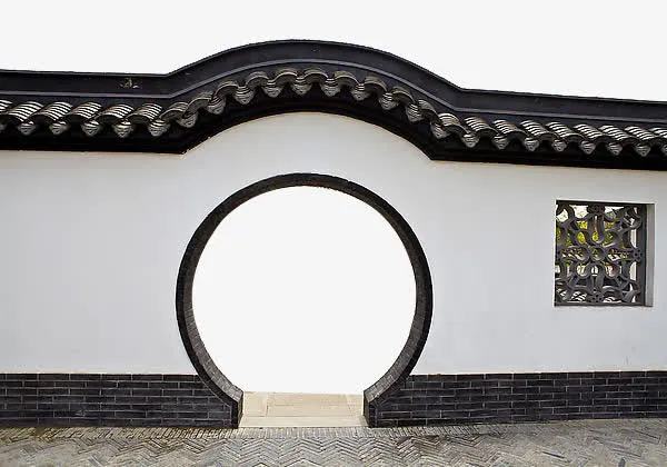 中式拱门古建筑免抠
