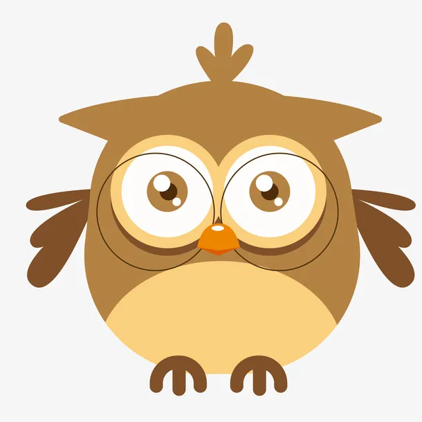 卡通可爱的猫头鹰动物设计免抠
