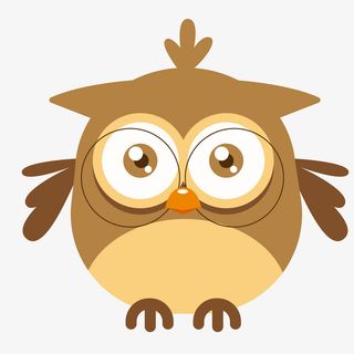 卡通可爱的猫头鹰动物设计免抠