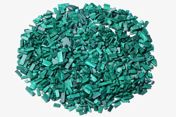 天然孔雀石碎石水晶消磁石免抠