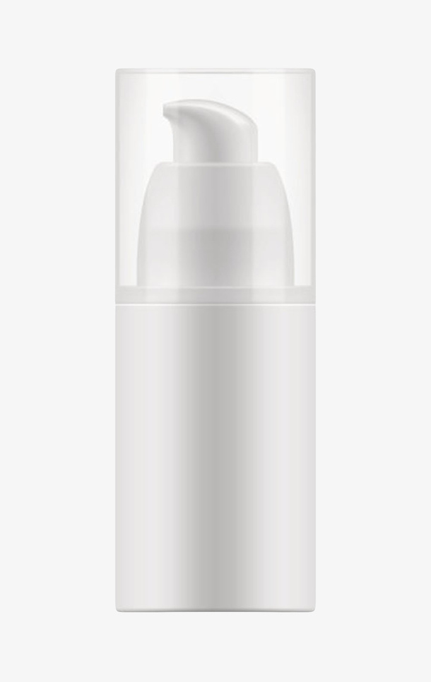 纯白色套着透明盖子的塑料瓶罐实免抠