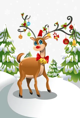 卡通圣诞麋鹿免抠