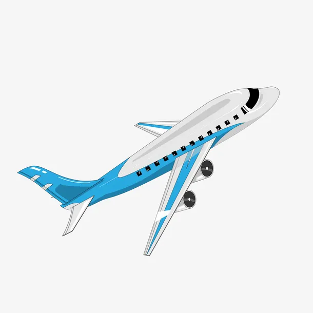 蓝色卡通飞机 活动促销 包邮 空运免抠