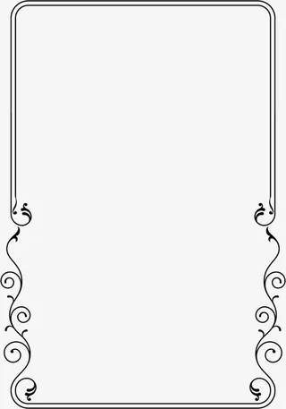 黑色中式花纹边框免抠