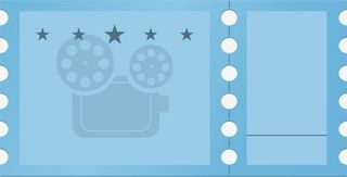 蓝色电影票素材免抠