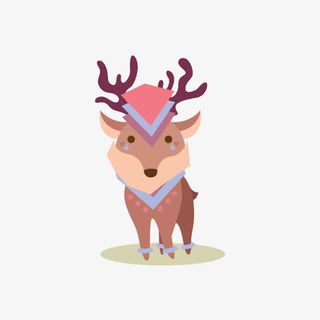 卡通梅花鹿元素免抠