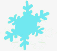 蓝色卡通雪花手绘人物免抠