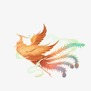 国潮凤凰插画国风免抠