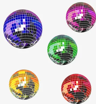 多款迪厅水晶镭射球矢量素材免抠