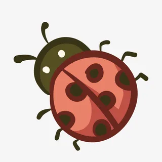 灰色七星瓢虫免抠