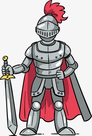 手持宝剑的古代士兵免抠