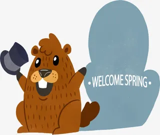 迎接春天的鼹鼠免抠