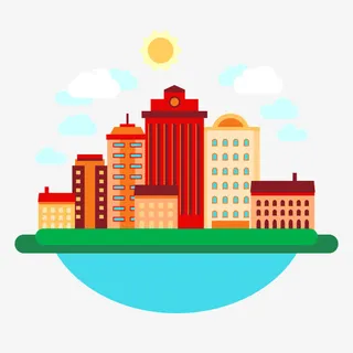 创意建筑楼群矢量图免抠