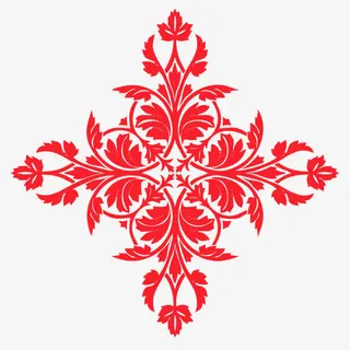 红色印花图案免抠