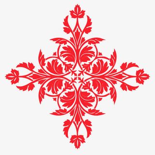 红色印花图案免抠