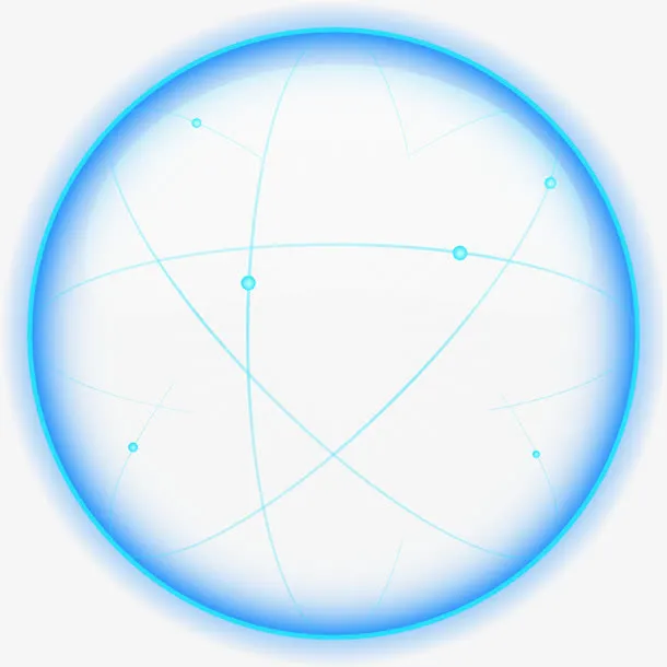 矢量手绘蓝色科技光圈免抠