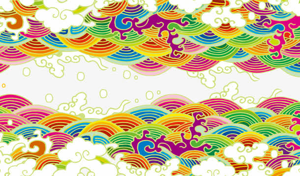 端午节炫彩祥云免抠