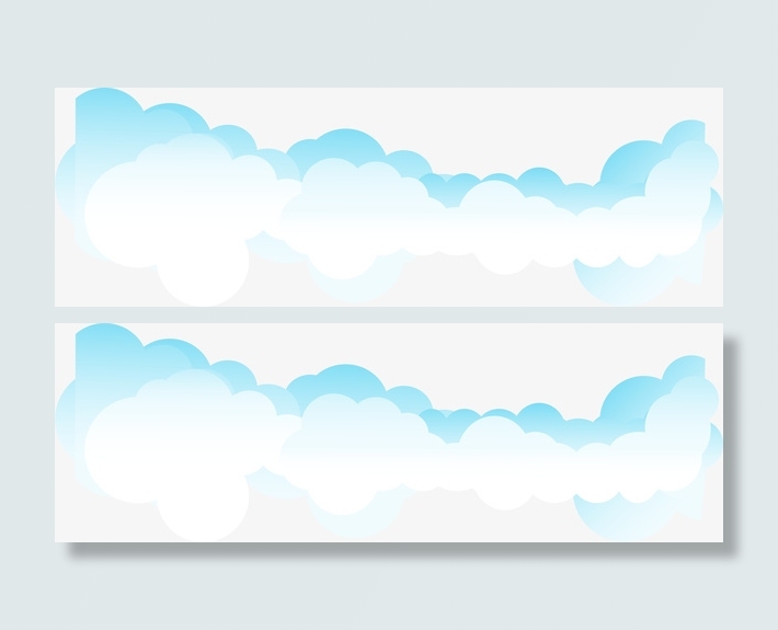 蓝色清新云朵免抠