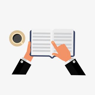 看书扁平化元素免抠