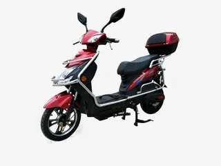 实物红色电动摩托车免抠