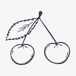 线描两个樱桃免抠