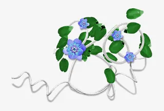 蓝色花绳索漂浮免抠