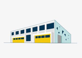 卡通工厂车间设计免抠