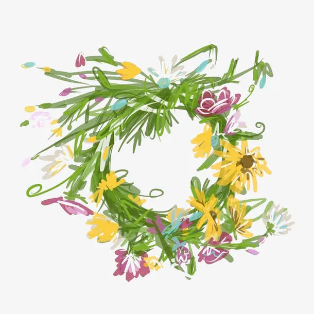 简简单单的花环免抠