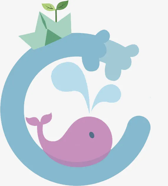 畅游的海豚和小船免抠