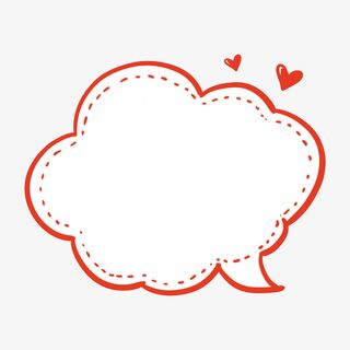 红色边框气泡对话框免抠