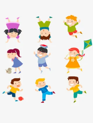 玩耍的孩子免抠