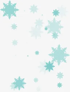 湖蓝色雪花免抠