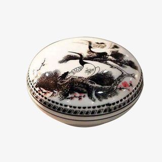 水墨风胭脂盒免抠