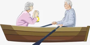 一起划船的夫妻免抠