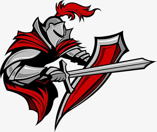 拿盾牌的武士免抠